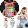 thumbnail image 2 of Juguete de mordedor de teléfono bilingüe para bebé, juguete de voz de música, máquina de aprendizaje educativo temprano, regalo electrónico para niños, 2 of 5