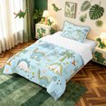 thumbnail image 3 of meiyoeat Cartoon Dino Twin Comforter Sets for Kids, Tropical Spinosaurus Wildlife Bedding Set, Sky Blue, Reversible, 2pcs, 1 Comforter and 1 Pillowcase, 3 of 6