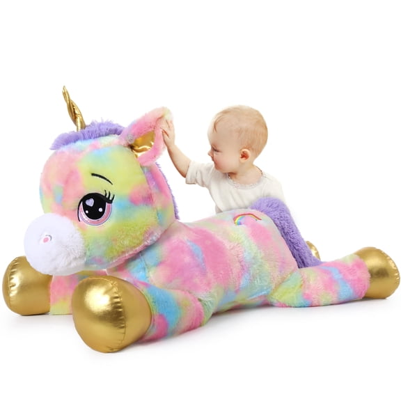 MaoGoLan 43'' Giant Unicorn Stuffed Animal Large Colorful Unicorn Pillow Plush Toy