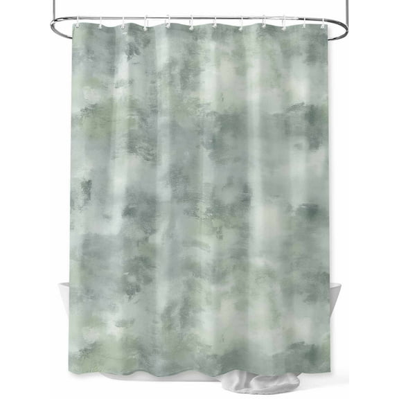 Sage Green Shower Curtain Set ，Waterproof Fabric Shower Curtains Oil Painting Shower Curtains for Bathroom,Bathroom Decor 72"x72"