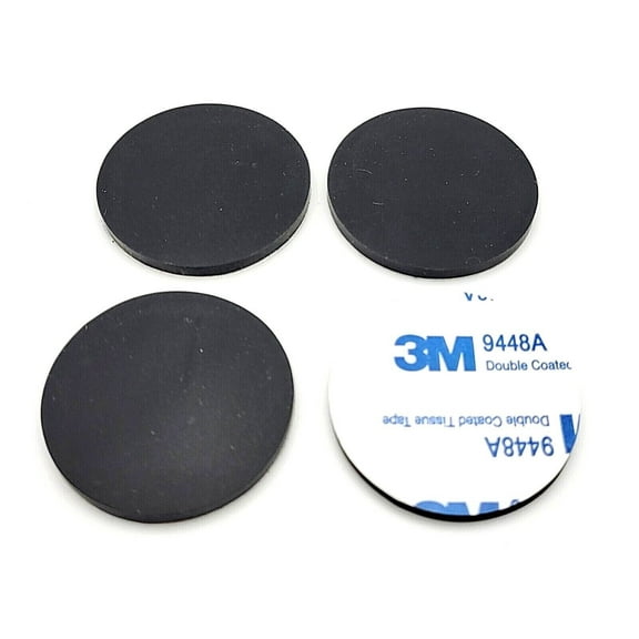 1 1/2" Wide Round Rubber Stick on Feet 1/8" Thick 3M Adhesive Backing Bumper Pad