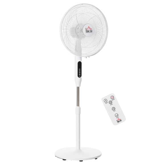 HOMCOM Ventilateur sur Pied avec Télécommande Ventilateur Électrique sur Pied Haut