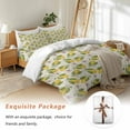 thumbnail image 7 of Yellow Lemon Bedding Duvet Cover Set Full Size 4 Pieces Pink Flower Leaf Pastoral Vintage Linen Bedding Set with Zipper Closure, 1 Comforter Cover 86x86 Inches 1 Flat Sheet & 2 Pillow Cases, 7 of 7
