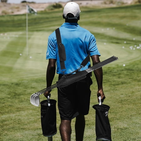 FUTUREORYY 1Pcs Black Cloth Golf Carry Bags for Men with Adjustable Grip Design 11.8X9.1X0.4In