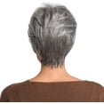 thumbnail image 3 of HSHDLDF Perruques en Cheveux Humains Grises Coupe Pixie Courte pour Femmes Perruque Naturelle, 3 of 4