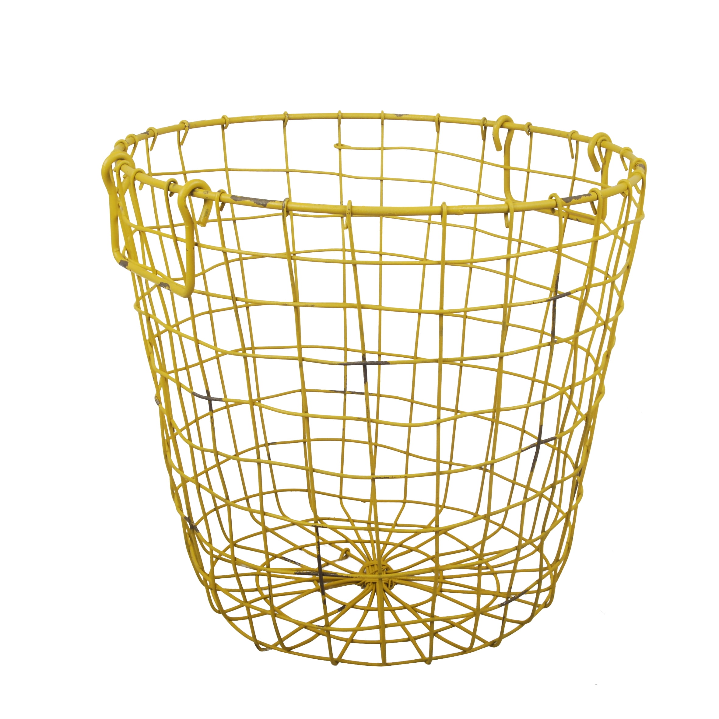 A&B Home Grafton Round Wire Basket, Antique Yellow