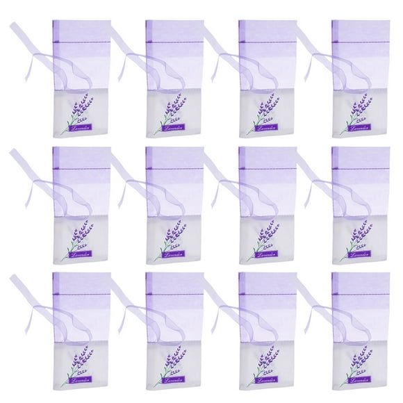 12 bolsitas de lavanda con estampado floral, bolsitas vacías para fragancias, para un sueño relajante (morado claro)