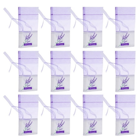 

NUOLUX 12pcs Floral Printing Lavender Bags Empty Fragrance Pouch Sachets Bag for Relaxing Sleeping (New Light Purple)