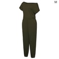 thumbnail image 1 of tredstone Combinaison à Poches Manches Courtes une Épaule Décontractée pour Femmes, Vert Armée, m, 1 of 6
