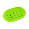 thumbnail image 2 of Xmealix Silicone Drip Catching Soap Dish, 4"x 3" Soap Tray with Drain Spout Hollow Base, Raised Ridges Suction Grip for Kitchen Bathroom green, 2 of 4