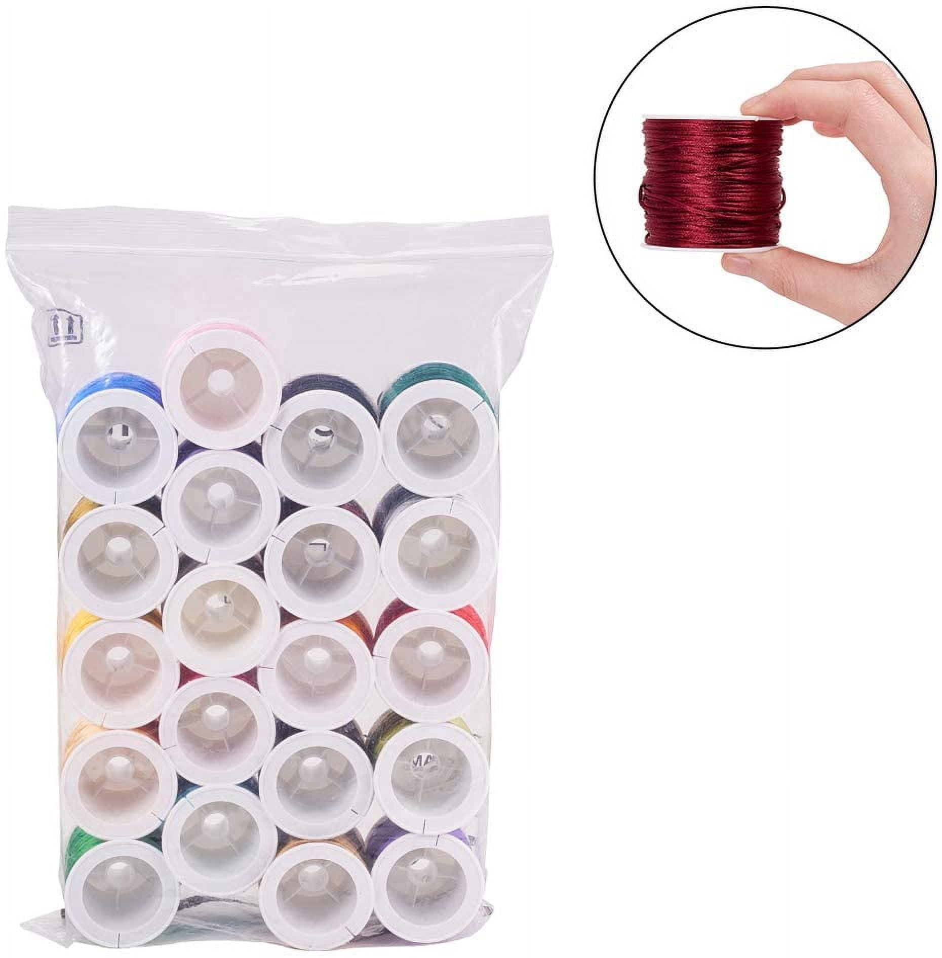 JEWELEADER 20 colors About 650 yard Rattail Nylon Cord 1mm Chinese Knotting Cord Macrame Thread Beading String for DIY Jewellery Making Kumihimo Friendship Bracelets Sewing