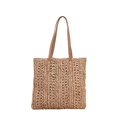thumbnail image 3 of Bolso de hombro de paja ahuecado de malla vintage, bolso de mujer portátil de playa simple y versátil de gran capacidad con literatura y arte, 3 of 5