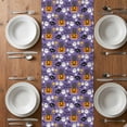 thumbnail image 6 of Halloween Table Runner - 120 Inch Long, Kitchen Dining Table Runner Dresser Scarves, Orange Pumpkin Funny Ghost Black Cat Purple Farmhouse Decor for Coffee Tables Wedding Party Banquet, 6 of 8