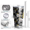 thumbnail image 3 of 30oz Pioneer Flower Floral Print Pattern Tumbler, Double Wall Vacuum Insulated Cup, BPA-Free Leak Proof Lid & Reusable Straws, Hot 12h, Cold 34h, 3 of 6