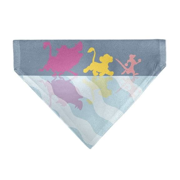 Disney Pet Bandana Lion King No Worries Reflection Pose Blues Pinks Yellow Slip On Collar Bandana Only
