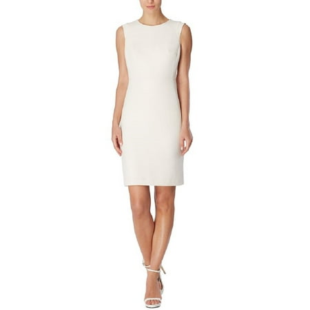 Anne Klein Women's Crepe Sheath Dress White Size 14