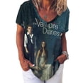 thumbnail image 3 of Vampire Diaries Women's Shirt V-Neck Breathable Short-Sleeve T-Shirt Casual Fashion Tee Soft & Trendy Blouse S, 3 of 8