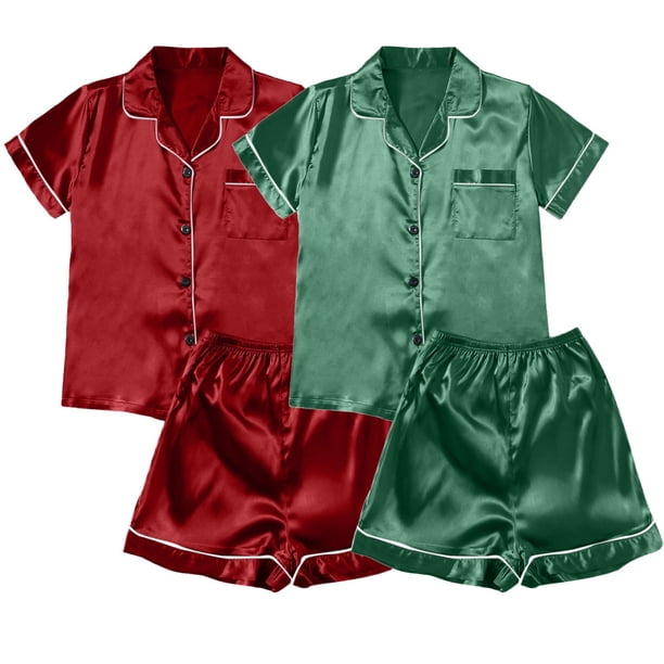 Conjunto de pijama de 2 piezas: tirantes de encaje y pantalones cortos - Poliéster - Talla grande - M-XXXXXL