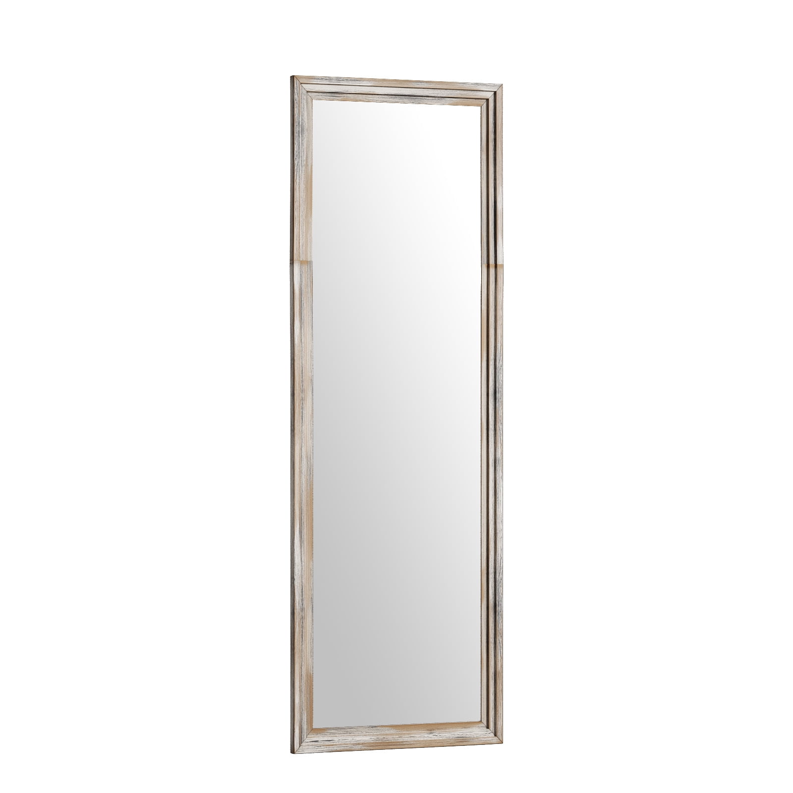 Easy4Home 65"x22" Wooden Full Length Mirror Rectangle Floor Mirror Wall Mounted, White