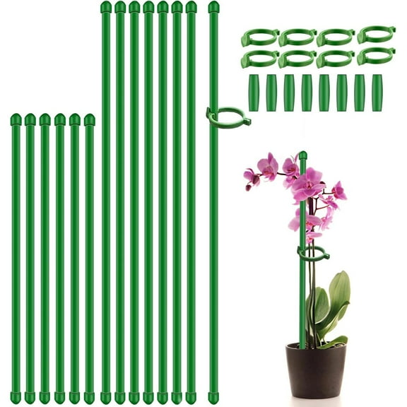 16PCS Plant Stakes,Adjustable Plant Support Stake Suitable for Indoor and Outdoor Plants, 17inch& 11inch Green Plant Stick Support Potted Tomato Peony Lily Rose and Plants Floral Vegetable