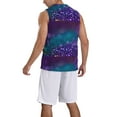 thumbnail image 2 of Xecao Purple and Green Glitter print basketball shirt for both men and women, a unisex basketball jersey perfect for theme parties-Small, 2 of 6