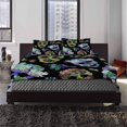 thumbnail image 5 of KXMDXA 3 Piece Bedding Set Black Pattern Floral Flower Skulls Twin Size Duvet Cover with 2 Pillowcase for Home Bedding Room Decoration, 5 of 5