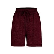 Biker Shorts For Women Drawstring Soft Activewear Comfy With Pockets Yoga Shorts L