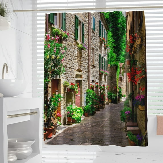 Yidarton Shower Curtain Simple Partition Bathroom Curtain Polyester Non-perforated Waterproof Thickened Hanging Curtain Waterproof Mildew Proof Shower Curtain Cloth 1.8M * 1.8M A02