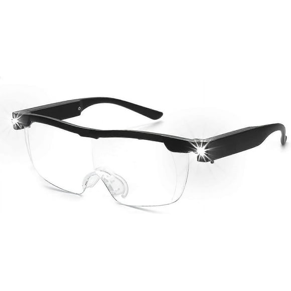 180% Magnifying Glasses with Rechargeable LED Light - Powerful Magnifying Glasses - Hands Free Glasses for Close Work, Crafts, Jewelers, Reading, Hobb