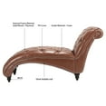 thumbnail image 6 of Classic Faux Leather Button Tufted Chaise Lounge, Armless Recliner Chair Sofa with Nailhead Trim Solid Wood Legs for Living Room Bedroom Office, 6 of 10