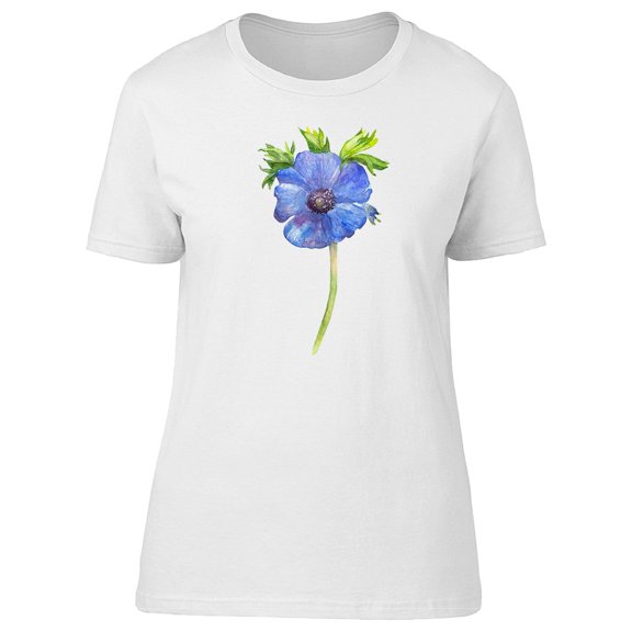 Beautiful Anemone Blue Flower Tee Women's -Image by Shutterstock