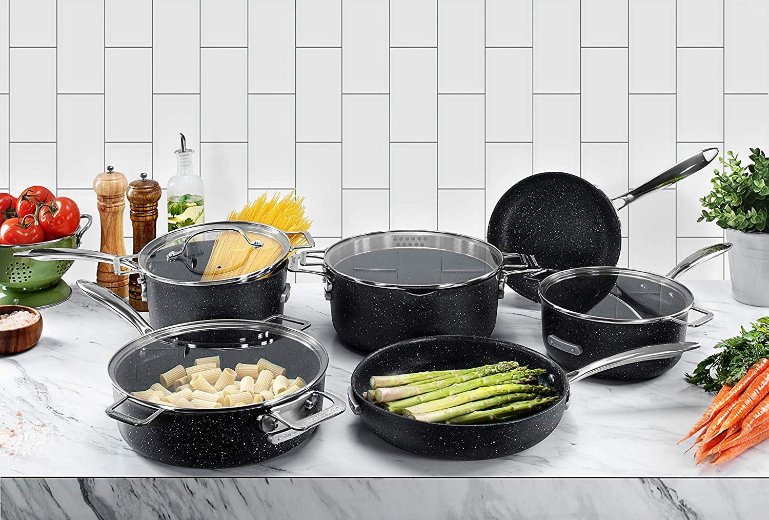 GraniteStone Diamond Gotham Steel Stackable 5-in Aluminum Cookware Set with  Lid in the Cooking Pans & Skillets department at