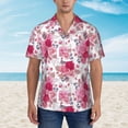 thumbnail image 4 of Lsque Peonies And Roses pattern Hawaiian Shirt for Men, Unisex Summer Beach Casual Short Sleeve Button Down Shirts-Large, 4 of 9