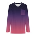 thumbnail image 5 of Annhoo Oversized T-Shirts for Women Trendy Gradient Colour Long Sleeve V Neck Tees Fall Plus Size Casual Tops with Pocket, 5 of 5