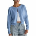 thumbnail image 2 of Kilaqueen Cropped Cardigan Sweaters for Women Trendy Button Down Open Front Bolero Shrugs Soft Knit Y2K Fall Winter Casual Basic Solid Color Sweater Cardigan Outerwear, 2 of 4