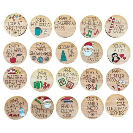 Christmas 20Pcs Christmas Countdown Set to Do List Advent Calendar Wooden Cute Decorative Countdown to Christmas Number Wooden Calendar for Christmas
