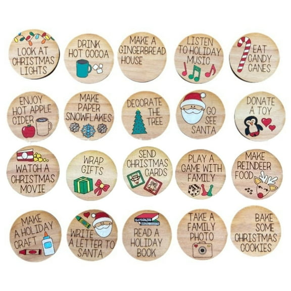 Christmas 20Pcs Christmas Countdown Set to Do List Advent Calendar Wooden Cute Decorative Countdown to Christmas Number Wooden Calendar for Christmas