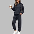 thumbnail image 2 of Stralyhd Womens Sweatsuits 2 Piece Set Fleece Baggy Hooded Sweatshirt and Joggers Sweat Sets Casual Fall Fashion Tracksuits Sets Black L, 2 of 6