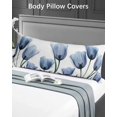 thumbnail image 5 of Blue Spring Floral Body Pillow Covers, Tulip Blooming Summer Botanical Soft Bed Throw Pillowcases Breathable Cooling Long Lumbar Body Pillow Sham Cover for Bed Sofa 20''x54'', 5 of 7
