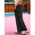 thumbnail image 6 of Women's Wide Leg Fashion Street Style Flared Trousers Pants for Summer Casual Beach Vacation Black XS, 6 of 9