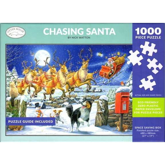 Otter House 1000 Piece Puzzle - Chasing Santa By Nick Watton