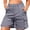 PK65_Gray, variant on Womens Bermuda Shorts High Waisted Cargo Shorts with 6 Pockets Elastic Knee Length Summer Casual Shorts Army Green S
