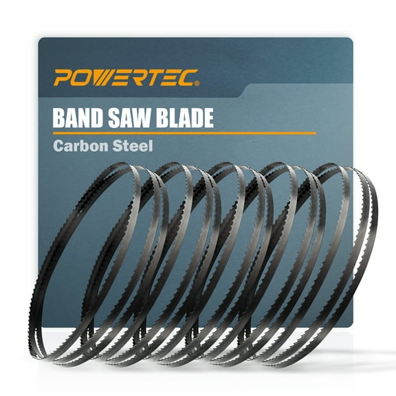 POWERTEC 5PK 59-1/2 Inch Bandsaw Blades for Woodworking, 3/8" x 6 TPI Band Saw Blades for Sears Craftsman, B&D, Ryobi, Delta and Skil 9" Band Saw (13101-P5)