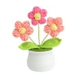 thumbnail image 1 of Abbracc Crochet Flower Mini Potted Artificial Plants for Car Dashboard Desktop Shelf Style A, 1 of 9