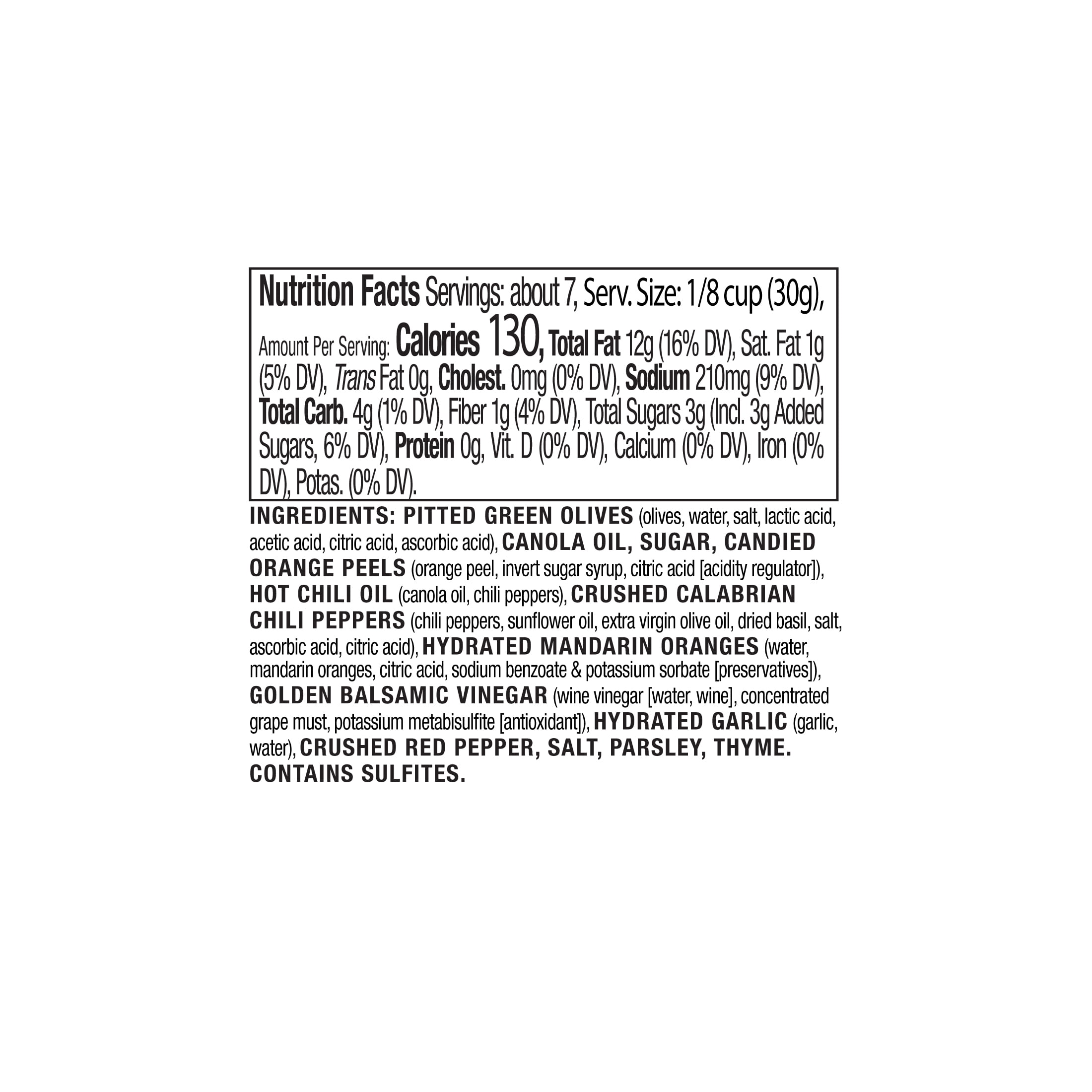 DeLallo Spicy Sweet Olive Salad, with Chopped Chili Peppers, 7 oz Container, Gluten Free, Refrigerated