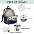 thumbnail image 4 of Blue Gold Marble Backpack Backpack for School,Cute School Bag,Schoolbag with Adjustable Shoulder Straps & Padded Back,13.8"x11.4"x6", 4 of 6