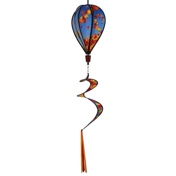 In the Breeze 0986 — Fall Leaves Hot Air Balloon Spinner - Autumn Outdoor Hanging Decoration