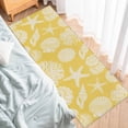 thumbnail image 4 of Kitchen Rugs and Mats 2 Pieces Shell Starfish Runner Rug Sets Yellow Coastal Coral Conch Soft Comfort Standing Kitchen Mats for Floor Absorbent Area Rugs Carpet Non Slip Cushioned Doormat, 4 of 9