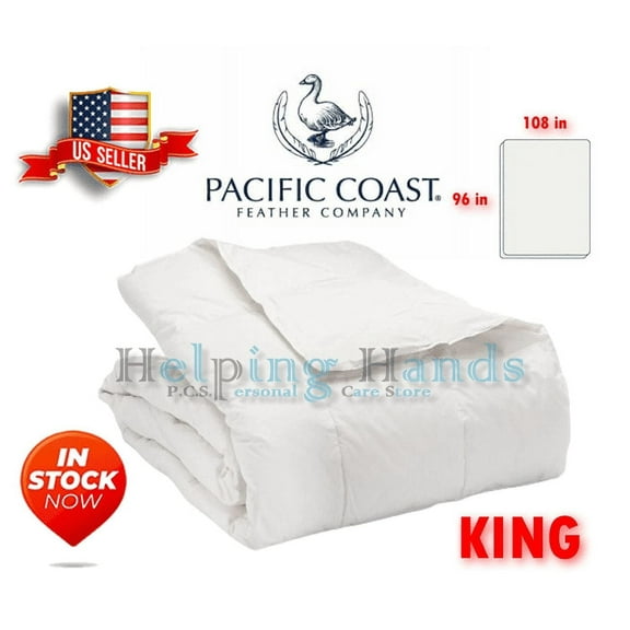 Pacific Coast Feather Co Gray Duck Down 230TC White Hotel Luxury Lightweight Blanket - King