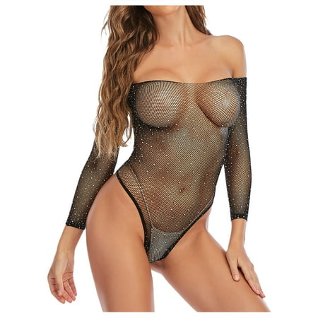 

VOSS Women Fashion Hot Drill Lingerie Net Wrap Jumpsuit Underwear Bra